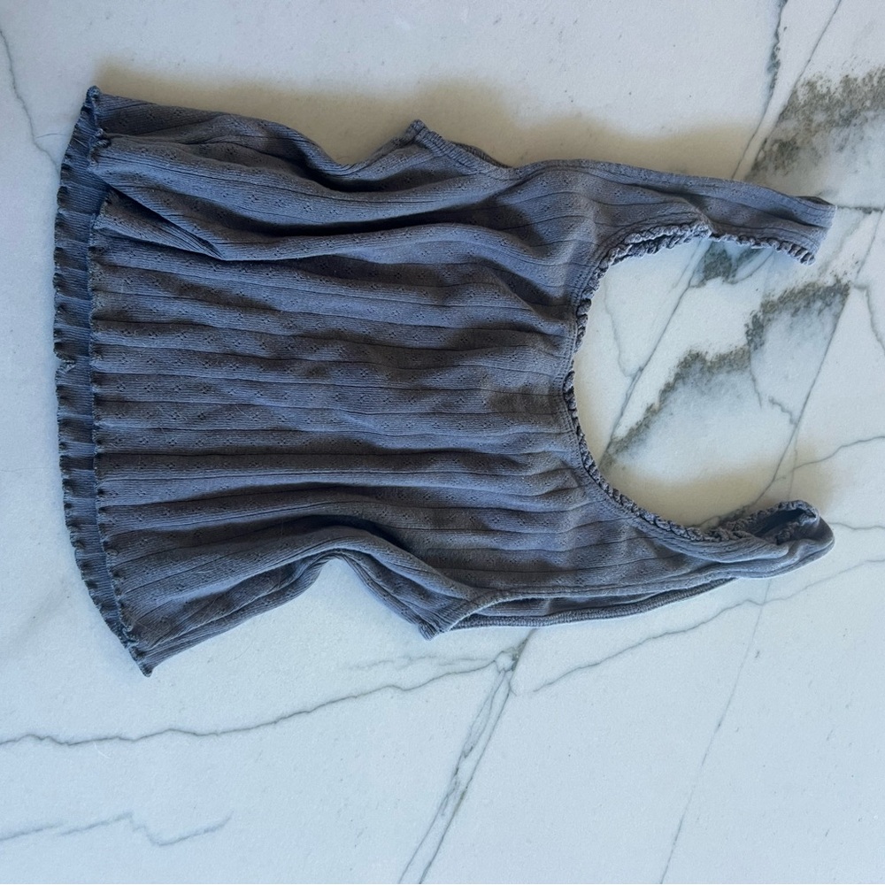 Gray Ribbed Tank Top - Picture 3 of 3
